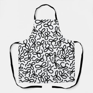 Einfaches modernes elegantes Schwarz-Weiß-Schleife Schürze