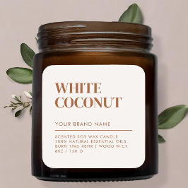 Einfaches, modernes Etikett für Kerzen Quadratischer Aufkleber