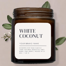 Einfaches, modernes Etikett für Kerzen Quadratischer Aufkleber