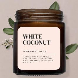 Einfaches, modernes Etikett für Kerzen Quadratischer Aufkleber