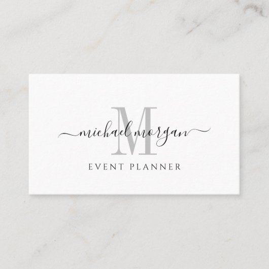 Einfaches modernes Eventplaner-Script Geschäft Visitenkarte (Vorderseite)