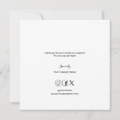 Einfaches, modernes Firmenlogo Dankeskarte (Rückseite)