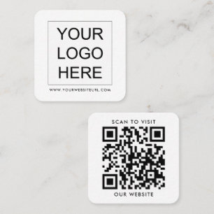 Einfaches modernes Firmenlogo QR-Code professionel Quadratische Visitenkarte