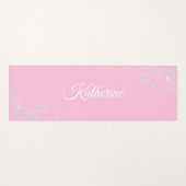 Einfaches modernes florales Skript Name Soft Pink  Yogamatte (Vorderseite (Horizontal))