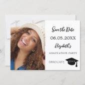 Einfaches modernes Foto Abschluss Save The Date (Vorderseite)