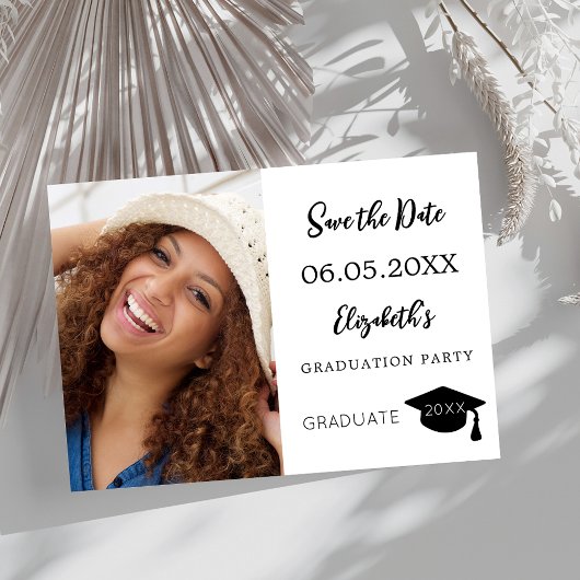 Einfaches modernes Foto Abschluss Save The Date