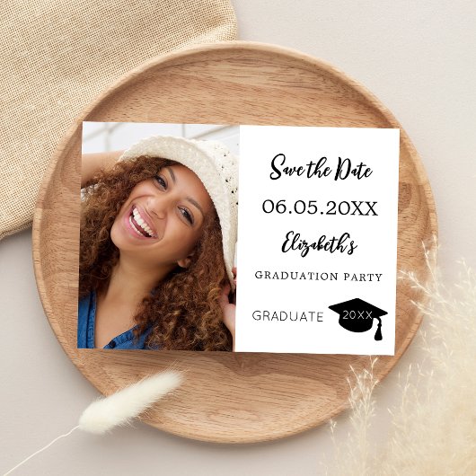 Einfaches modernes Foto Abschluss Save The Date