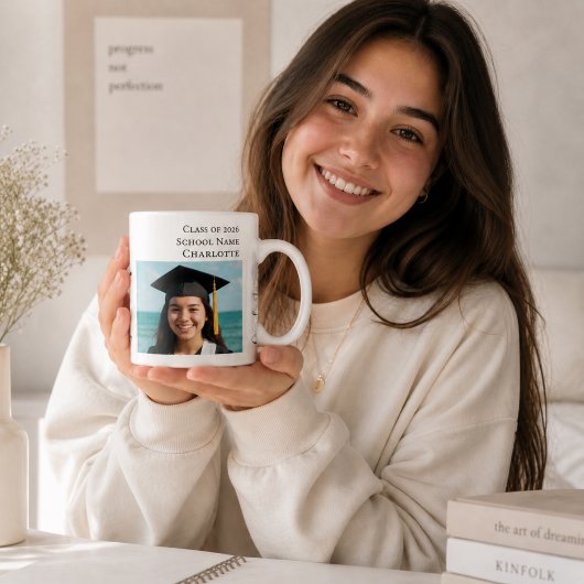 Einfaches modernes Foto Absolvent Kaffeetasse