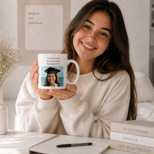 Einfaches modernes Foto Absolvent Kaffeetasse