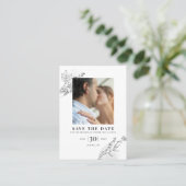 Einfaches modernes Foto beim Hochzeitsstichtag spe Visitenkarte (Stehend Vorderseite)