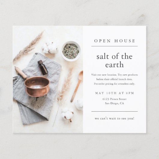 Einfaches, modernes Foto Business Open House Flyer (Vorne)