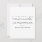 Einfaches modernes Foto dank Karte (Rückseite)