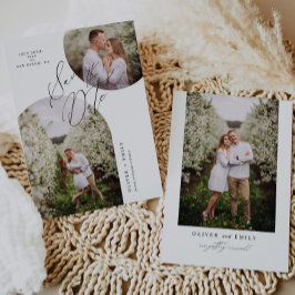 Einfaches modernes Foto des Bogenkreises Save the Einladung