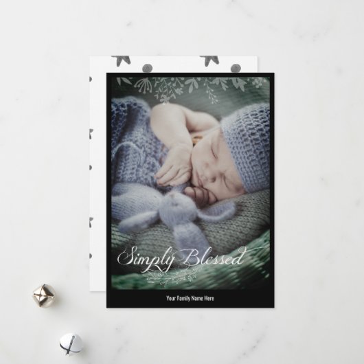 Einfaches modernes Foto | Einfach gesegnet Feiertagskarte (Vorderseite/Rückseite Beispiel)
