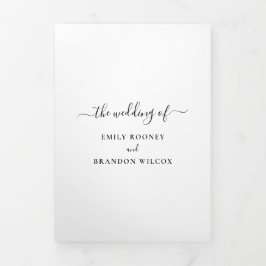 Einfaches modernes Foto Elegante Hochzeit Dreifach Gefaltete Einladung