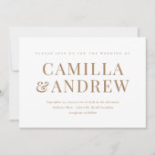 Einfaches modernes Foto Elegante Hochzeit Einladung (Vorderseite)