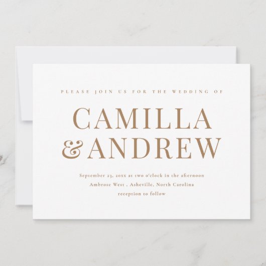 Einfaches modernes Foto Elegante Hochzeit Einladung (Vorderseite)