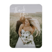 Einfaches modernes Foto Elegante Hochzeit Magnet (Vertikal)