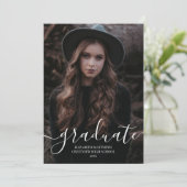 Einfaches Modernes Foto Eleganter Script Abschluss Ankündigung (Stehend Vorderseite)