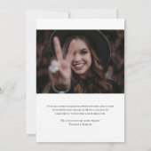 Einfaches Modernes Foto Eleganter Script Abschluss Ankündigung (Rückseite)