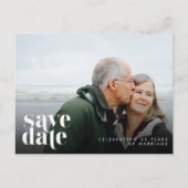 Einfaches modernes Foto - Erneuerung Save the Date Ankündigungspostkarte (Vorderseite)