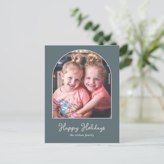 Einfaches modernes Foto Feiertagspostkarte (Stehend Vorderseite)