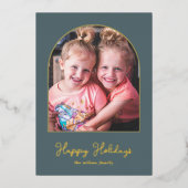 Einfaches modernes Foto Folien Feiertagskarte (Vorderseite)