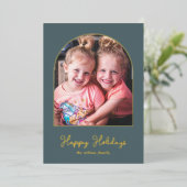 Einfaches modernes Foto Folien Feiertagskarte (Stehend vorne)