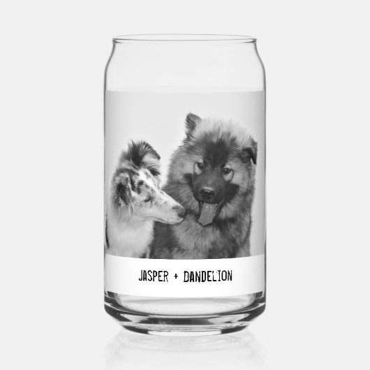 Einfaches, modernes Foto für Haustiere oder Person Dosenglas (Rückseite)