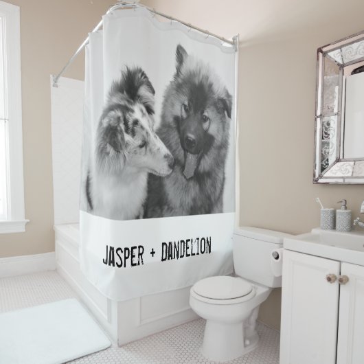 Einfaches, modernes Foto für Haustiere oder Person Duschvorhang (Beispiel)