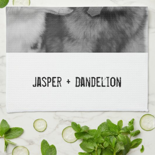 Einfaches, modernes Foto für Haustiere oder Person Geschirrtuch (Gefaltet)