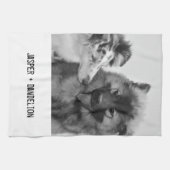 Einfaches, modernes Foto für Haustiere oder Person Geschirrtuch (Horizontal)