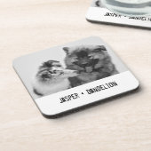 Einfaches, modernes Foto für Haustiere oder Person Getränkeuntersetzer (Linke Seite)