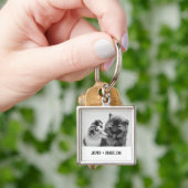 Einfaches, modernes Foto für Haustiere oder Person Schlüsselanhänger (Hand)