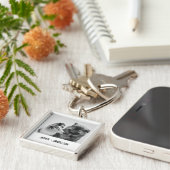 Einfaches, modernes Foto für Haustiere oder Person Schlüsselanhänger (Seite)