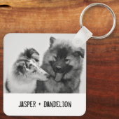 Einfaches, modernes Foto für Haustiere oder Person Schlüsselanhänger (Rückseite)