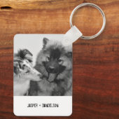 Einfaches, modernes Foto für Haustiere oder Person Schlüsselanhänger (Rückseite)