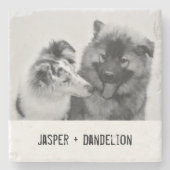 Einfaches, modernes Foto für Haustiere oder Person Steinuntersetzer (Vorderseite)