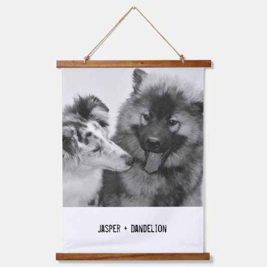 Einfaches, modernes Foto für Haustiere oder Person Wandteppich Mit Holzrahmen (Vorderseite)