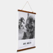 Einfaches, modernes Foto für Haustiere oder Person Wandteppich Mit Holzrahmen (Gewinkelt)