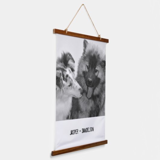 Einfaches, modernes Foto für Haustiere oder Person Wandteppich Mit Holzrahmen (Gewinkelt)