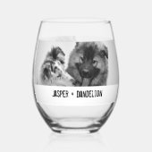 Einfaches, modernes Foto für Haustiere oder Person Weinglas Ohne Stiel (Rückseite)