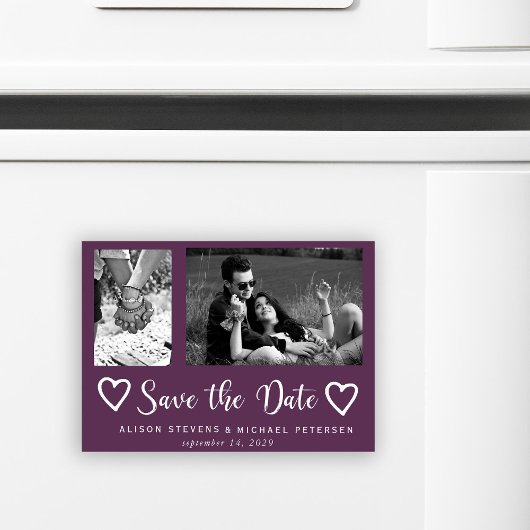 Einfaches, modernes Foto für Hochzeitsfotos gerett Magneteinladung