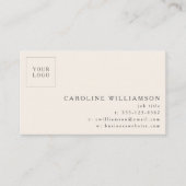 Einfaches, modernes Foto für Ivory-Creme Visitenkarte (Vorderseite)