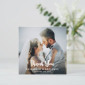 Einfaches, modernes Foto für Personalisierte Hochz Dankeskarte (Stehend Vorderseite)