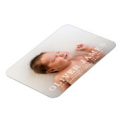 Einfaches modernes Foto | Geburtsankündigung Magnet (Linke Seite)