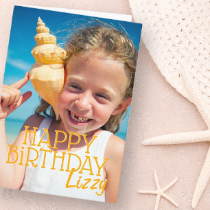 Einfaches, modernes Foto Geburtstagsgrüßen Karte