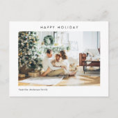 Einfaches modernes Foto | Happy Holiday Postkarte (Vorderseite)