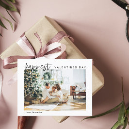 Einfaches modernes Foto | Happy Valentines Postkarte