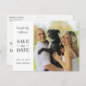 Einfaches modernes Foto Hochzeit retten Datum einl Ankündigungspostkarte (Vorne/Hinten)